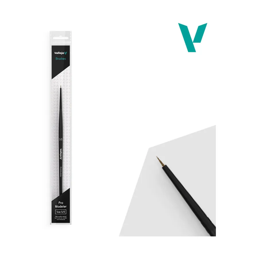 

Профессиональный моделист из натуральных волос #5/0, Paint Brushes - Round Handle (Vallejo)