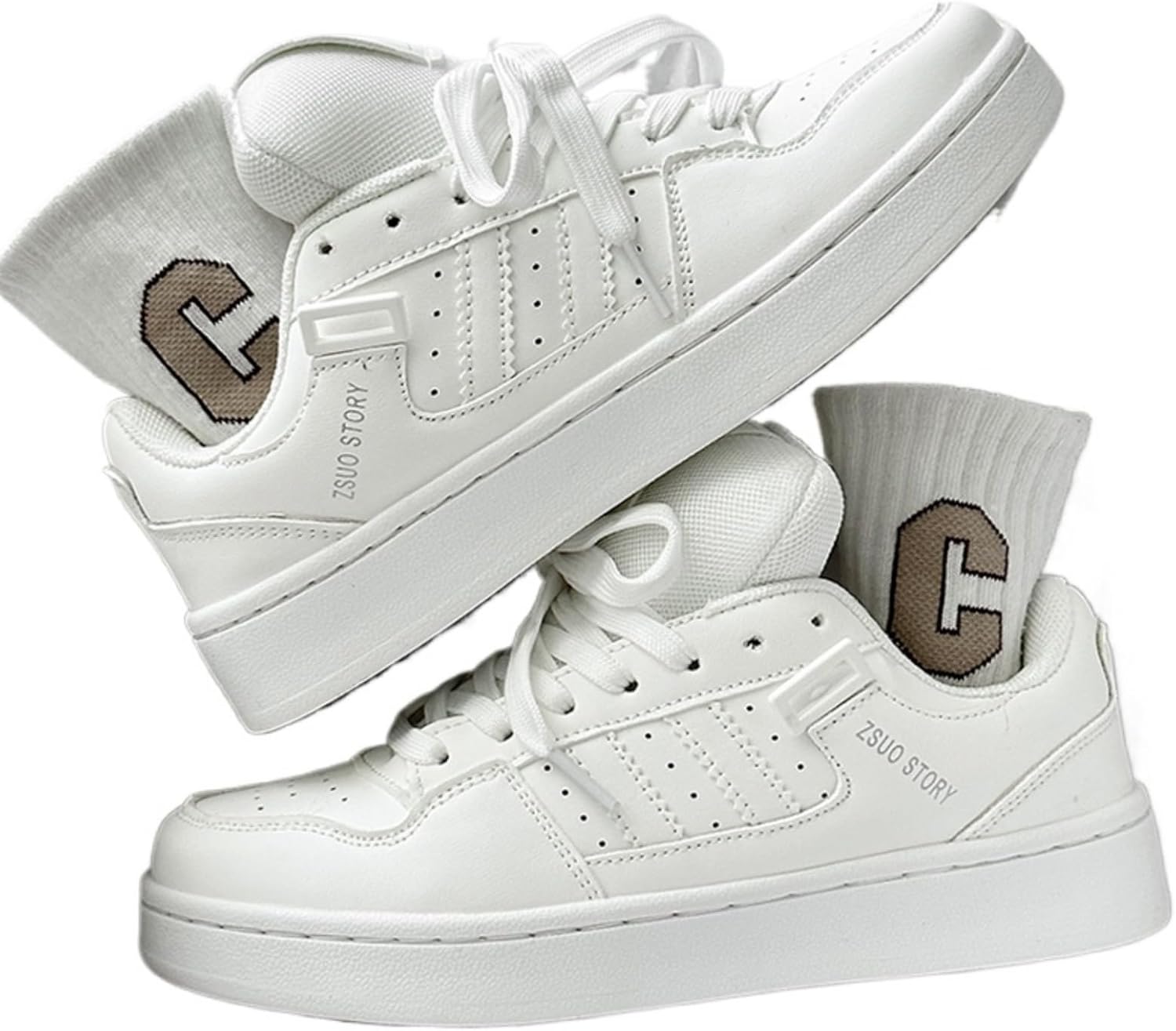 

Женские и мужские кроссовки ZQW Y2K с платформой, повседневные, на шнуровке, спортивные, милые, для прогулок, с нескользящей подошвой, низкие, в различных цветах, белый