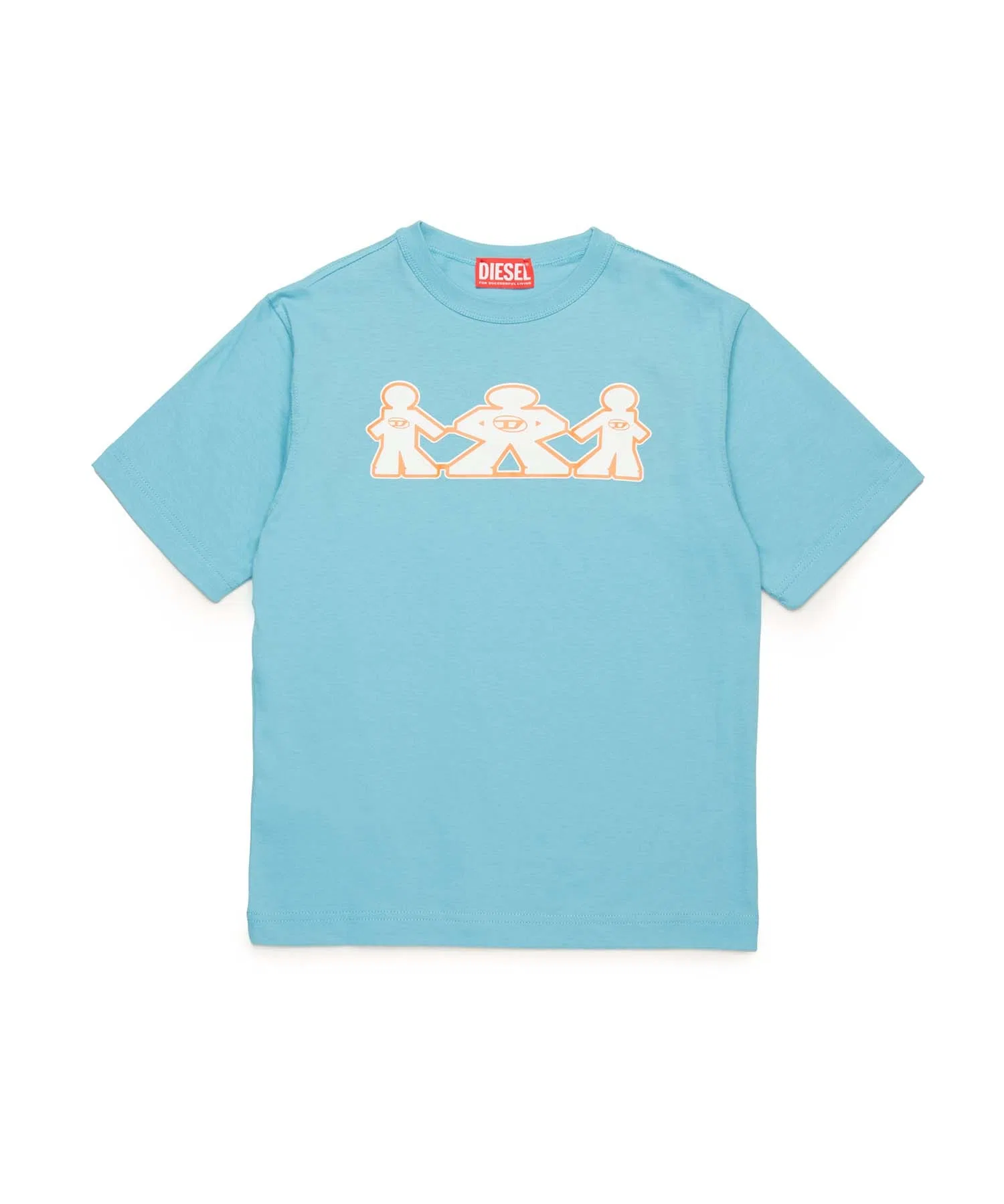 Унисекс футболка DIESEL KIDS с коротким рукавом, хлопок, голубой