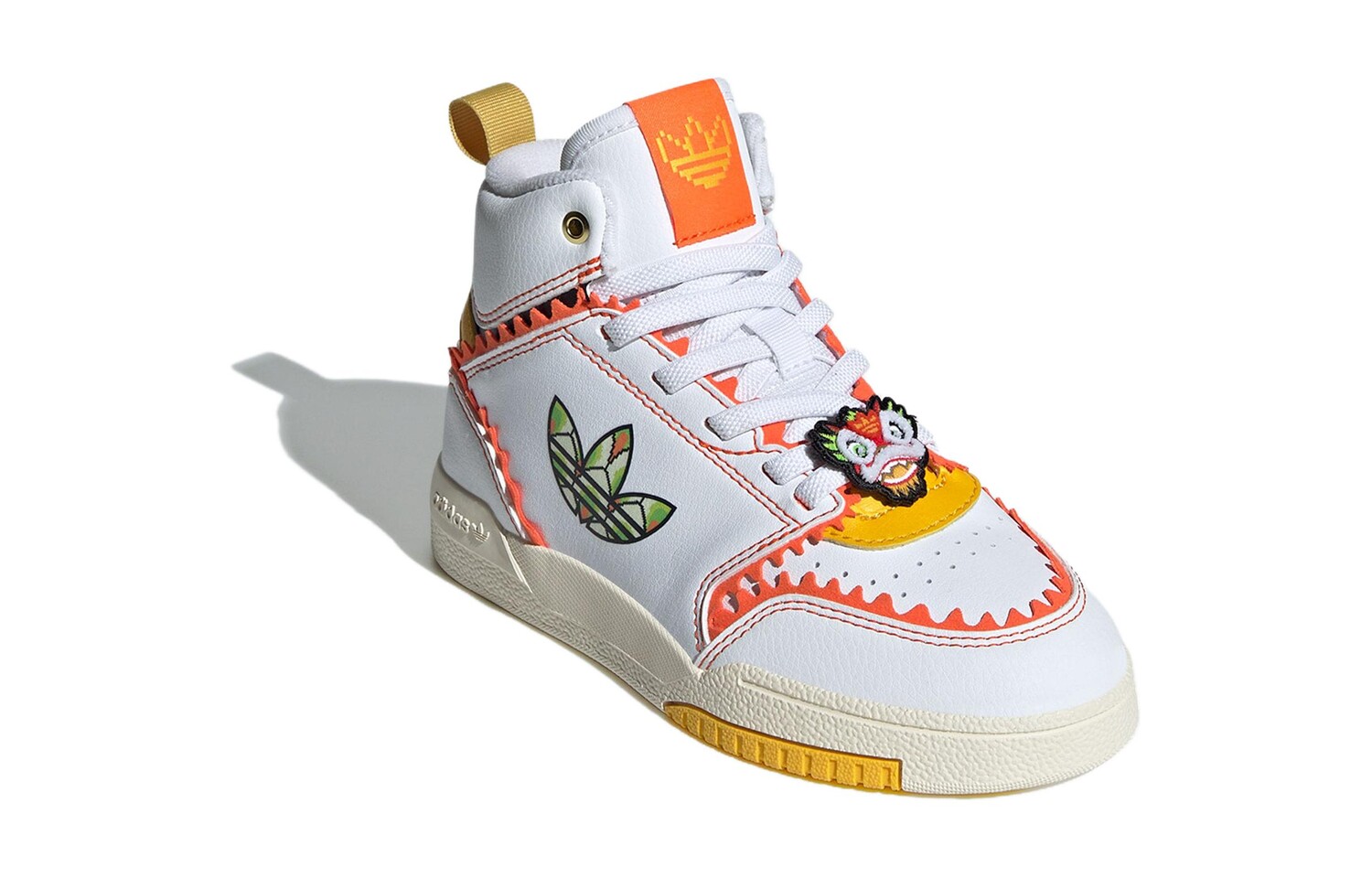 Adidas originals Drop Step Kids Кроссовки для скейтбординга для детей, White/Orange — фото 3