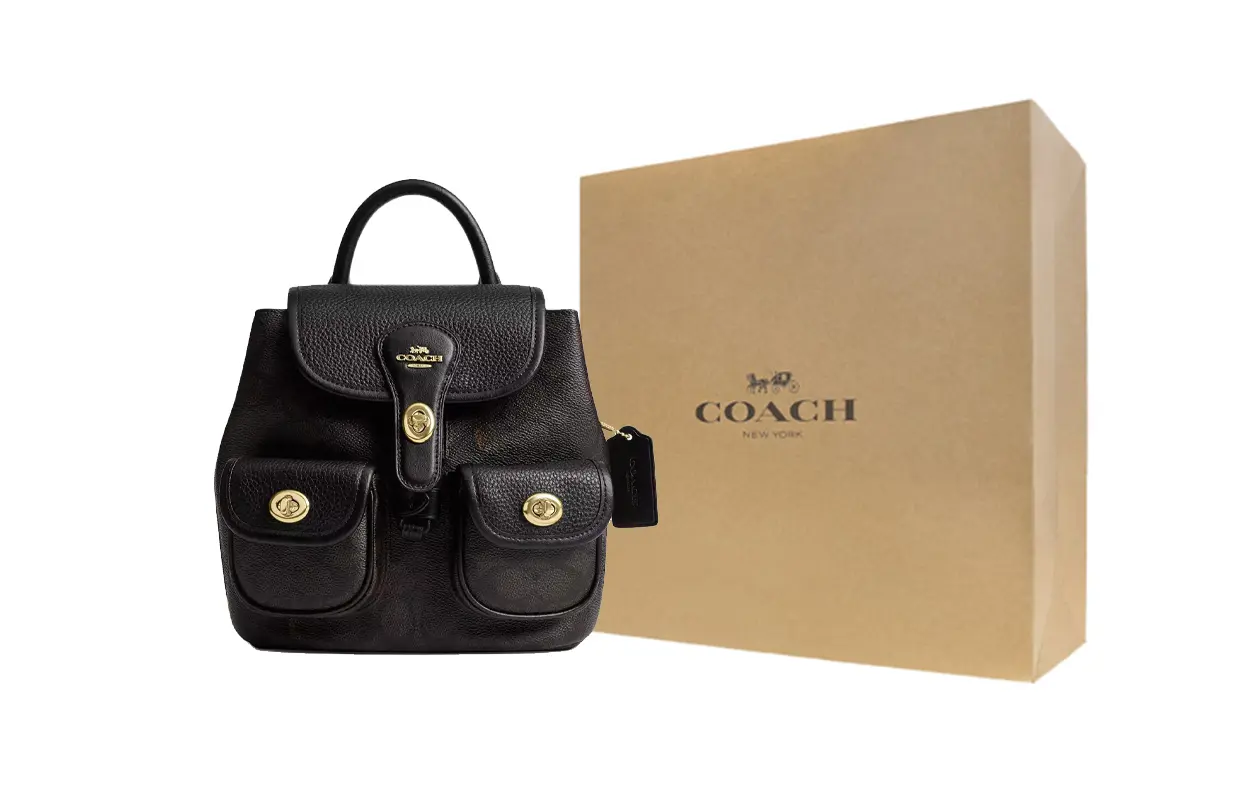 

COACH Сумка рюкзак кожаная женская средний размер орех