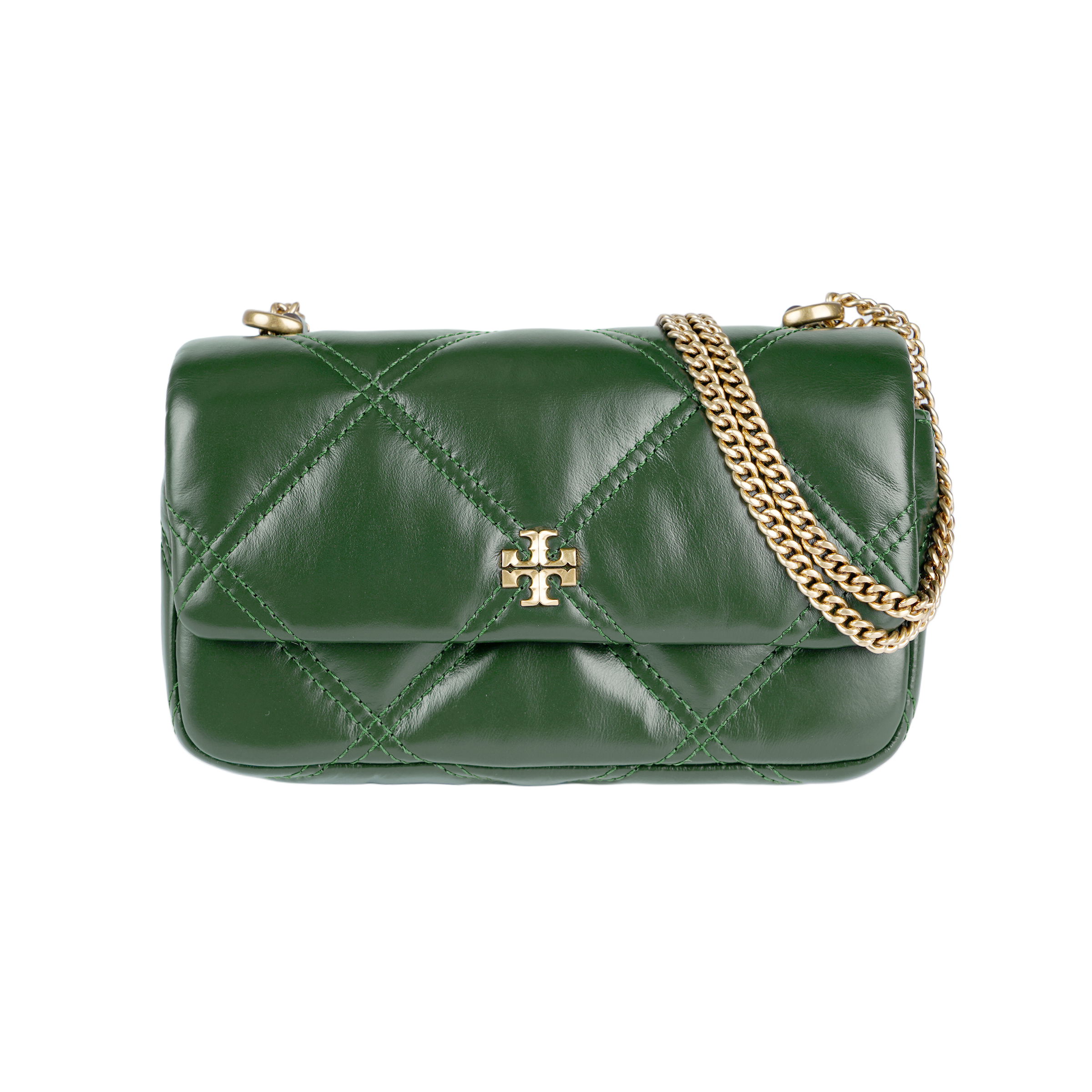 

TORY BURCH Кожаная наппа женская мини сумка через плечо кроссбоди зеленая
