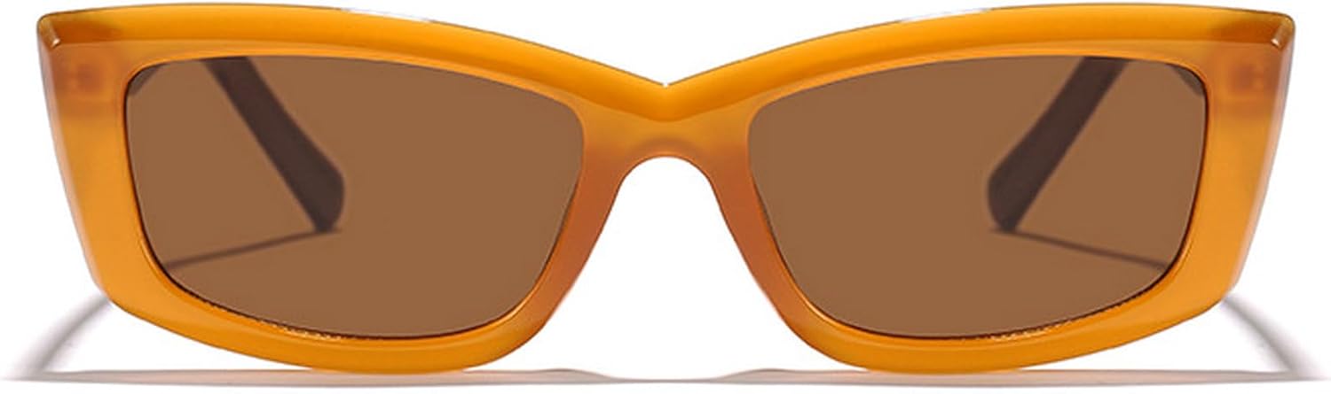 

Модные солнцезащитные очки «кошачий глаз» для женщин, зелено-коричневые солнцезащитные очки для женщин, тренды Y2K, очки с защитой от УФ-излучения UV400 mincl, Orange Brown