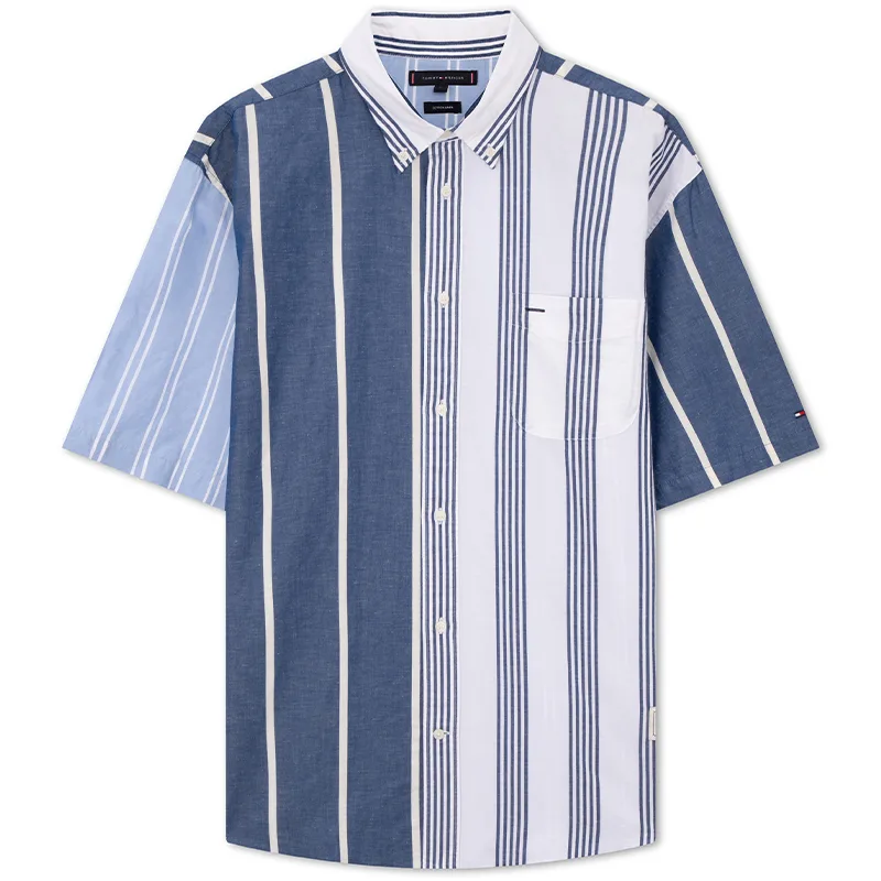 Tommy Hilfiger Рубашка мужская в сине-белую полоску — фото 3