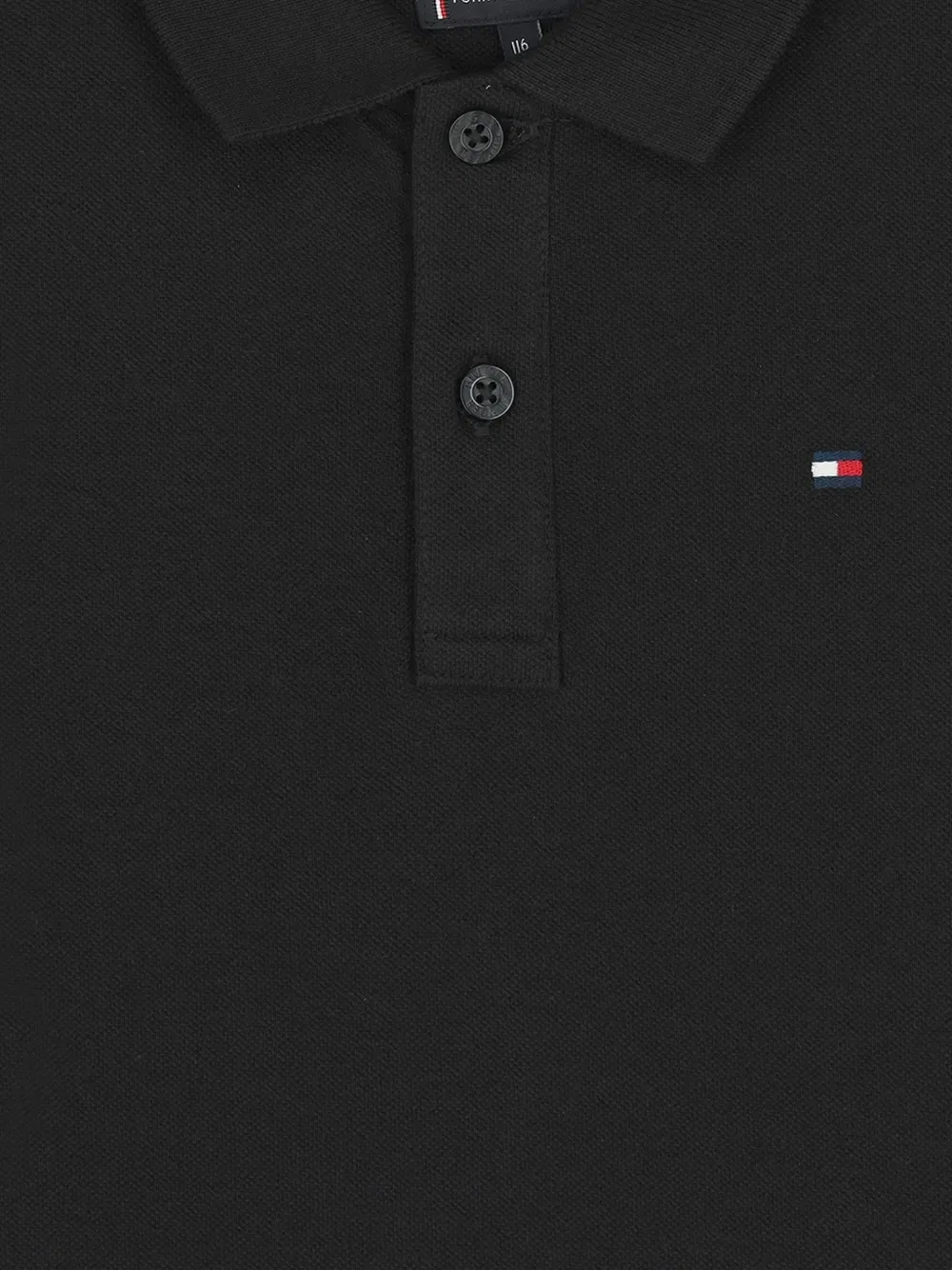 Рубашка-поло из пике с пуговицами Tommy Hilfiger Junior, черный — фото 3