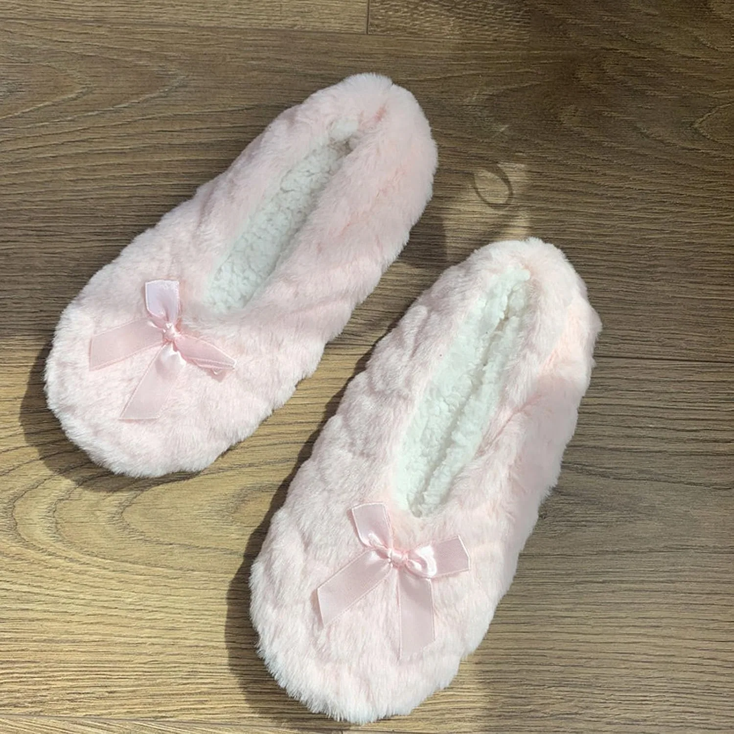 Generisch Hausschuhe Herren Lammfell Hausschuhe Gemütliche Flauschige Gästepantoffeln Plüsch Теплые тапочки, Rosa — фото 3
