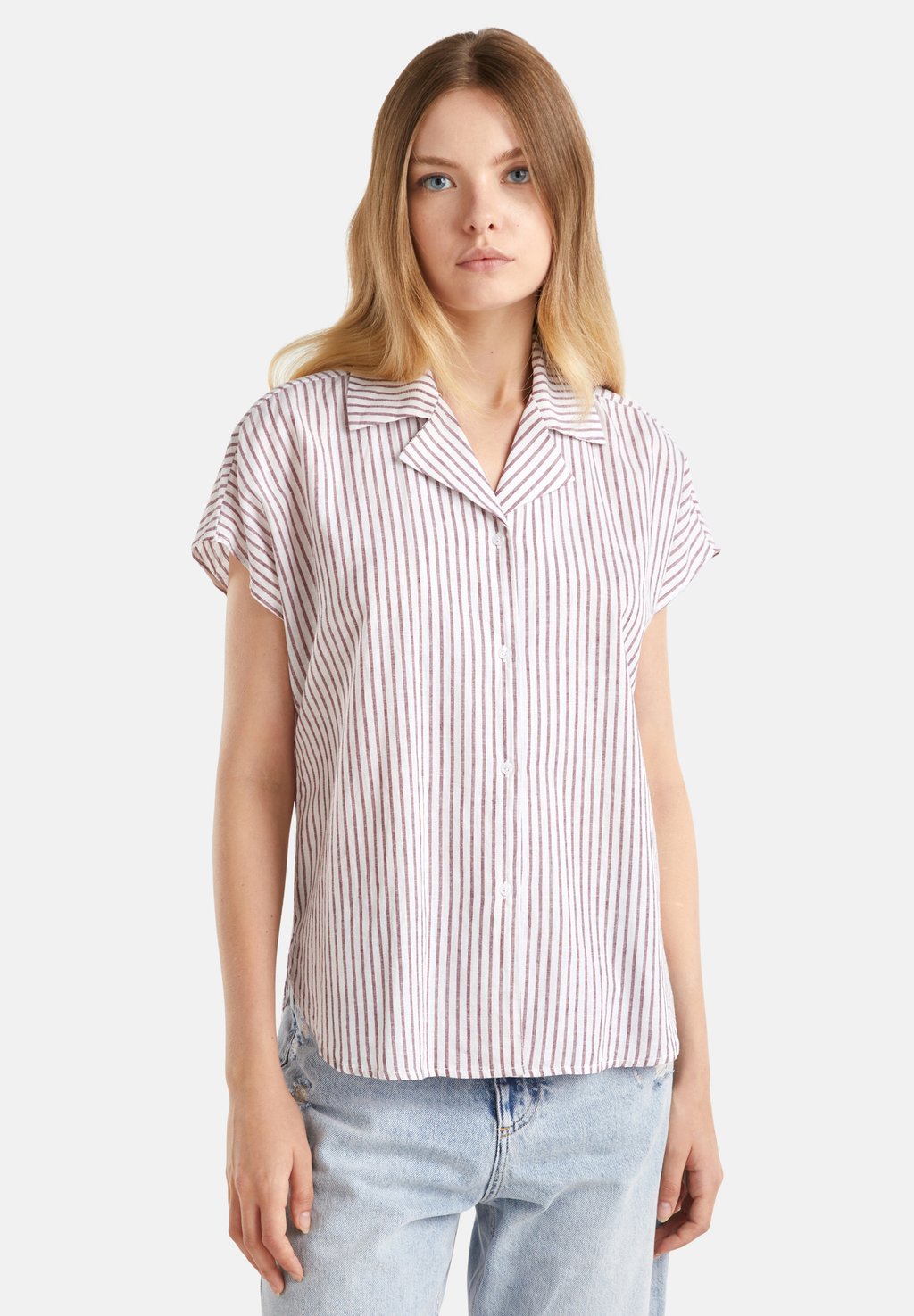 

Блузка на пуговицах STRIPED SHORT SLEEVE United Colors of Benetton, красный