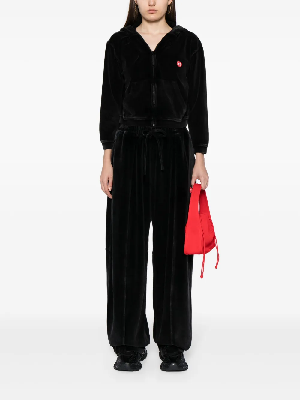 Спортивные брюки с кулиской и логотипом Alexander Wang, серый — фото 2