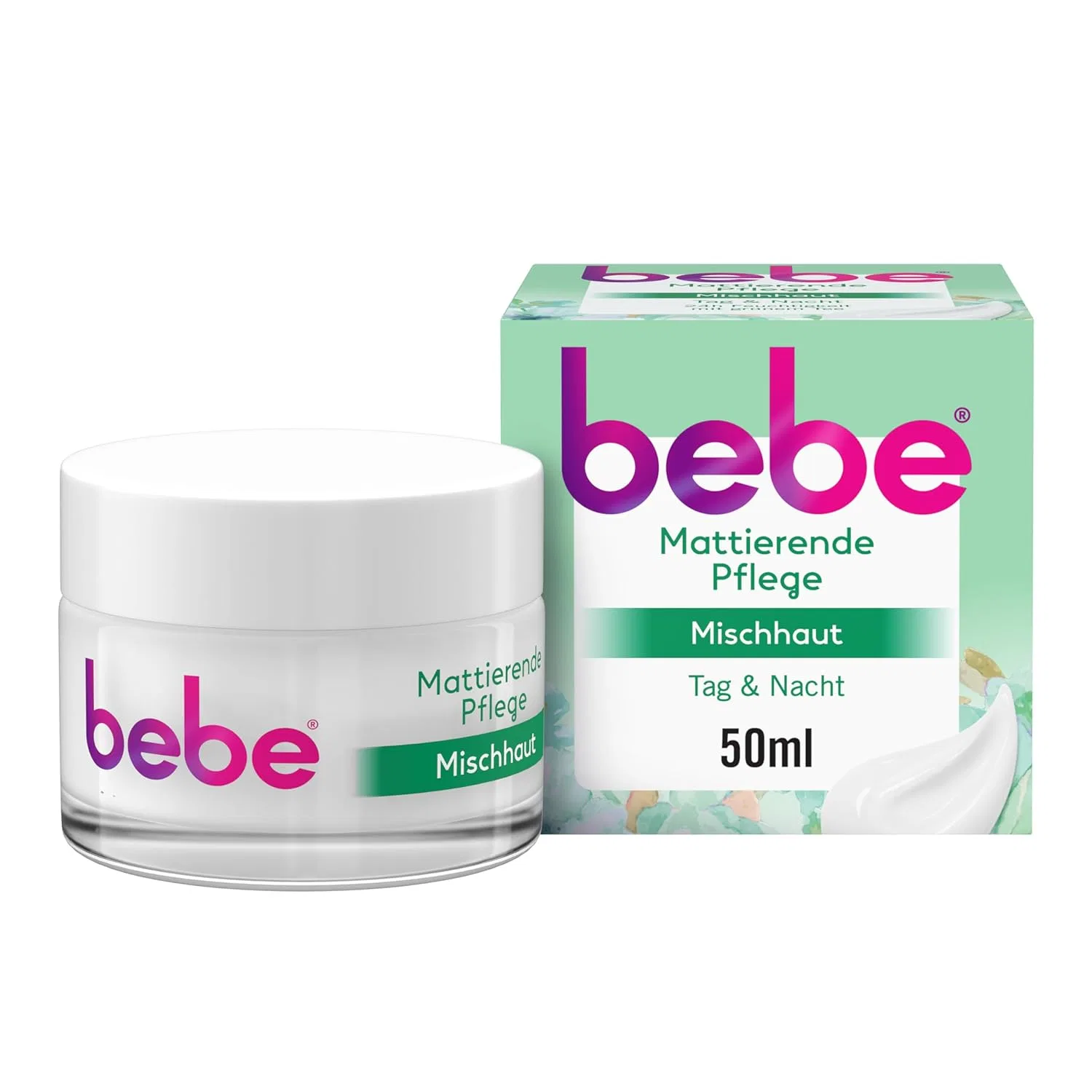 Крем для лица Bebe — Матирующий для комбинированной кожи с зеленым чаем, 50 мл