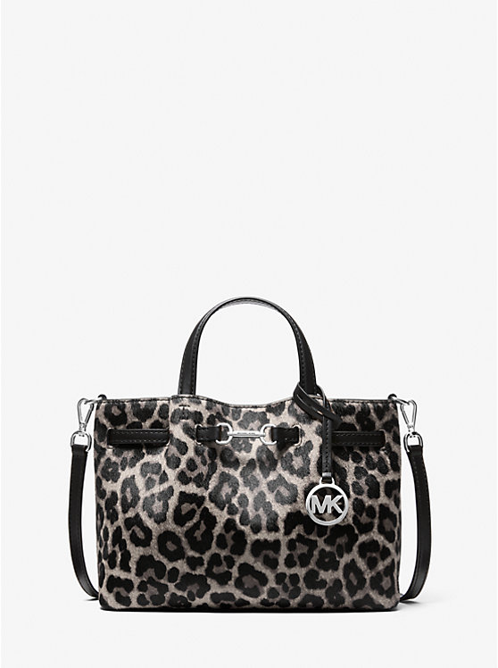 

Маленькая сумка Carson из телячьей шерсти с леопардовым принтом Michael Kors, черный