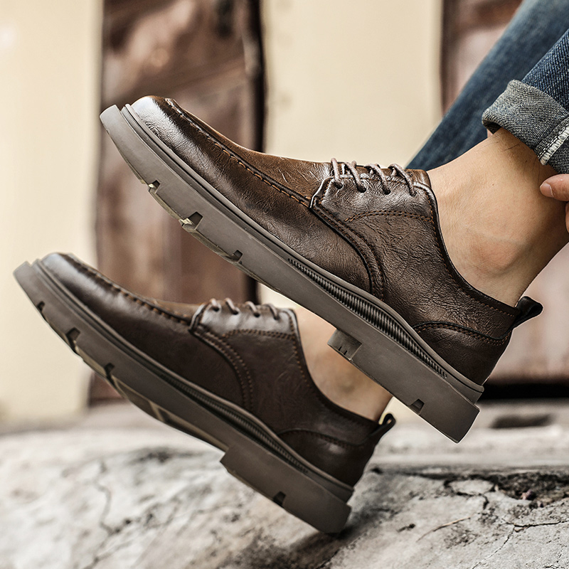 Dunnu Мужские повседневные туфли черные и хаки, цвет Khaki — фото 3