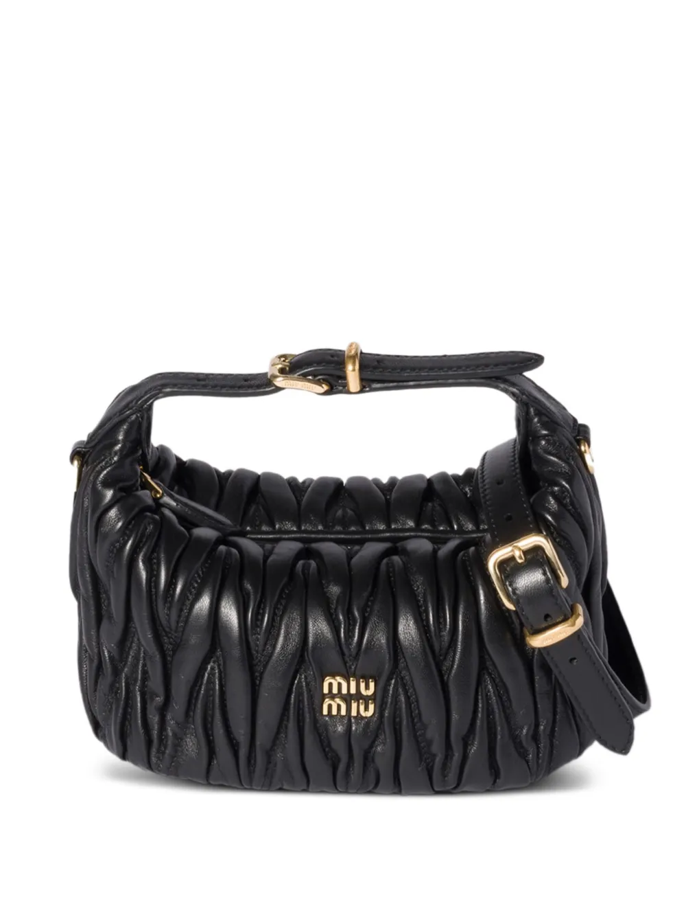 

Стеганая сумка-тоут Wander размера мини MIU MIU, черный