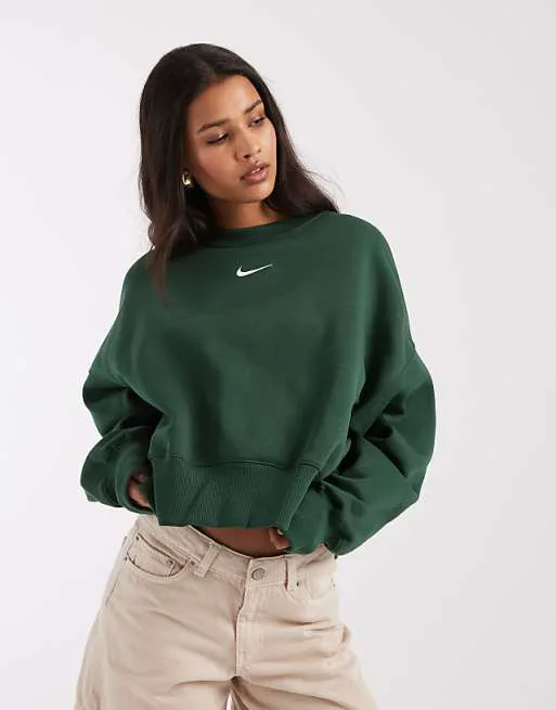 

Зеленая толстовка оверсайз из флиса Nike Phoenix Fleece