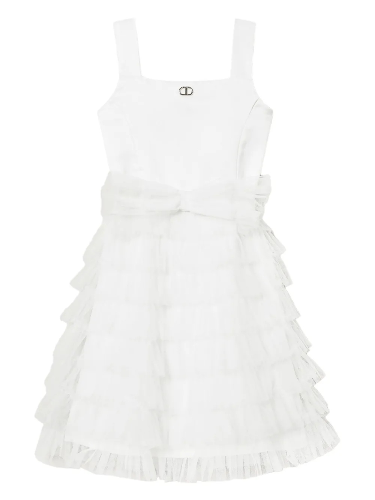 

Платье миди с оборками TWINSET Kids, белый