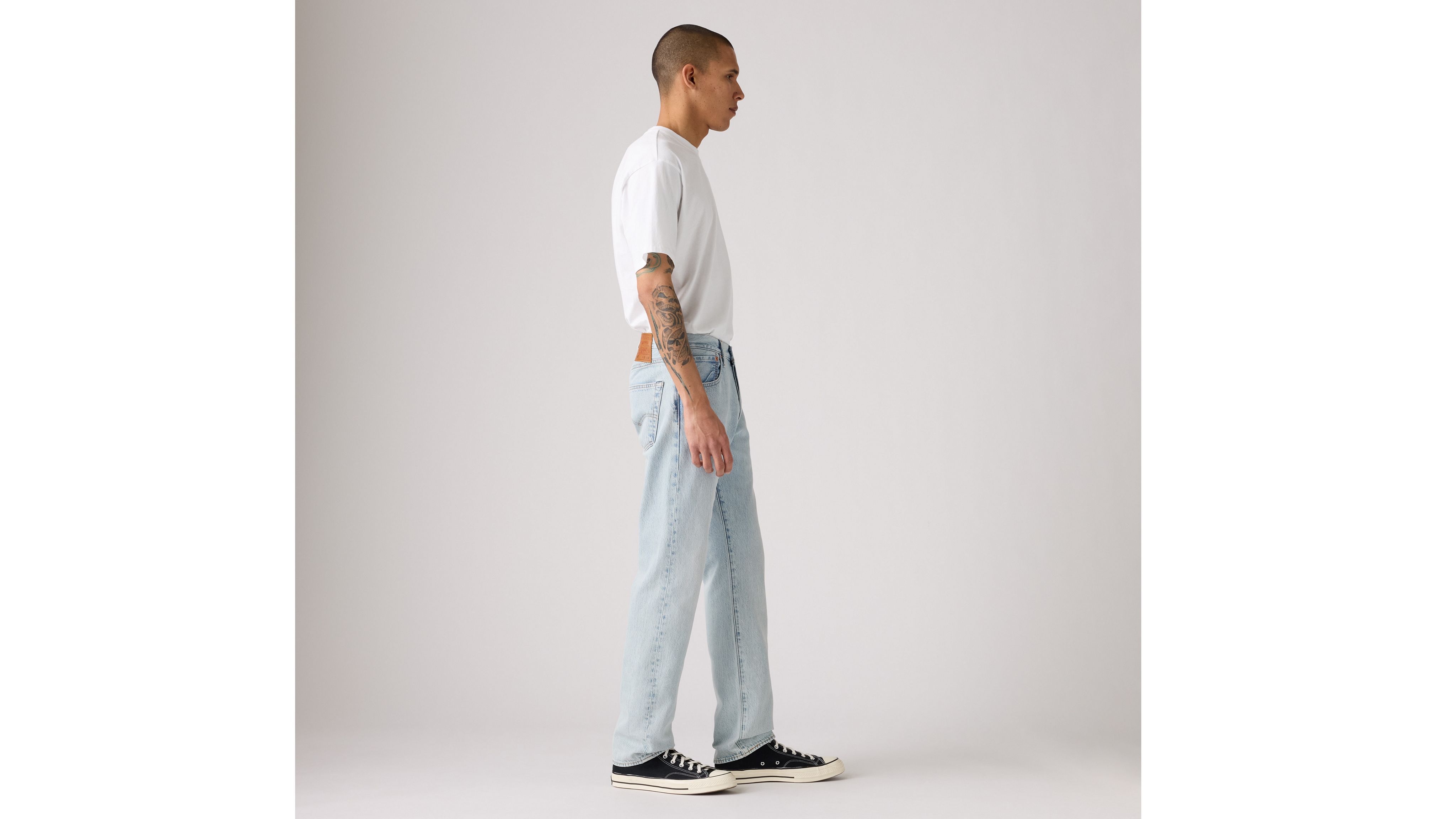 Мужские джинсы Levi's 501 Original Thermodapt, выбеленный голубой деним — фото 4