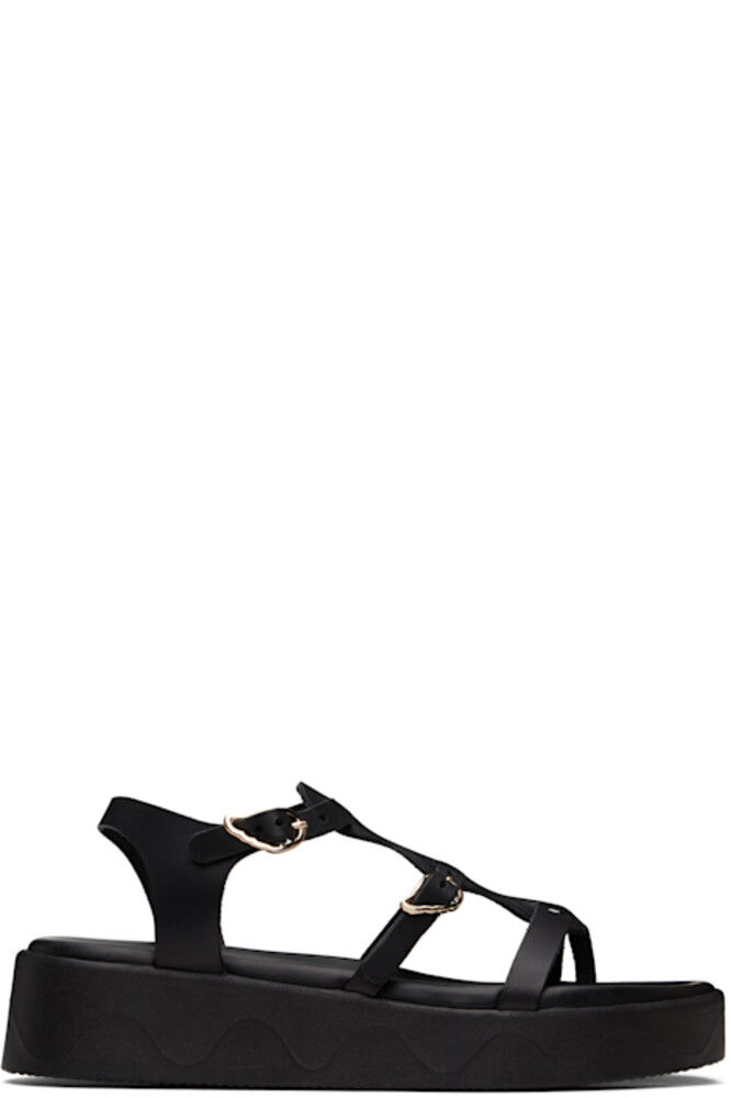 Черные босоножки Grace Kelly Wave Ancient Greek Sandals
