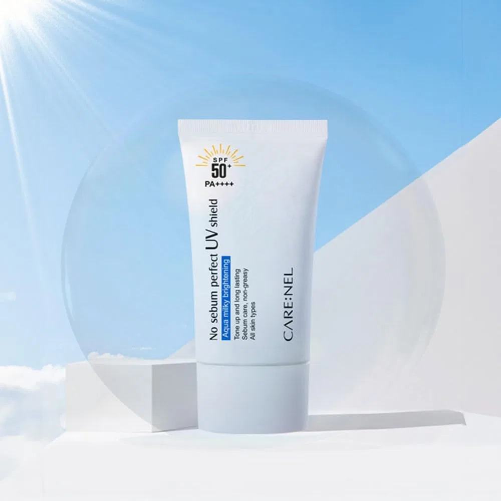 Солнцезащитный крем для лица CARE:NEL No Sebum Perfect UV Shield Cream SPF50+ PA++++ 50 мл