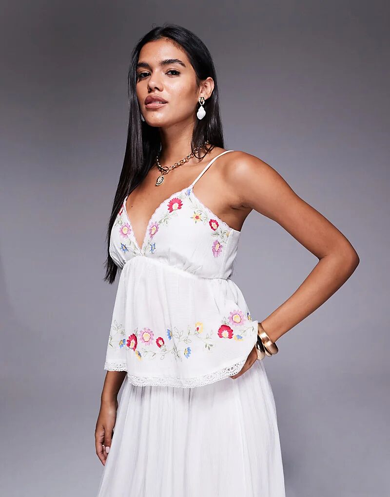 

Бралет River Island с цветочным декором, белый