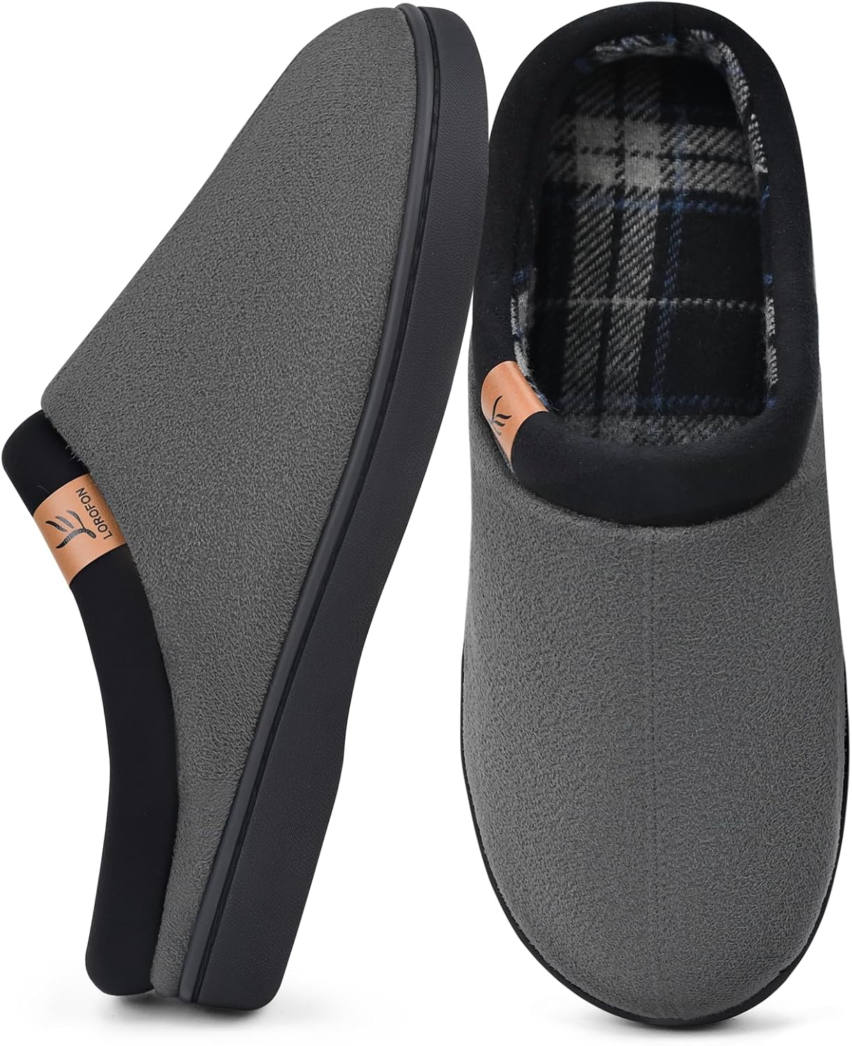 

Мужские тапочки с мемори-пенной стелькой, удобные домашние тапочки для мужчин, для использования дома и на улице, с нескользящей подошвой, теплые зимние тапочки для спальни, размер Lordfon, черный