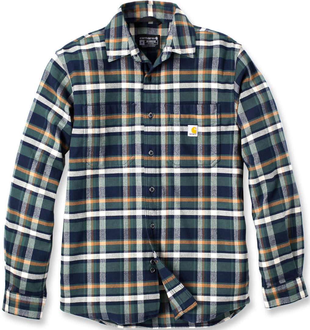 

Рубашка Carhartt Rugged Flex Relaxed Fit Midweight Flannel Long-Sleeve Plaid Shirt, темно-синий