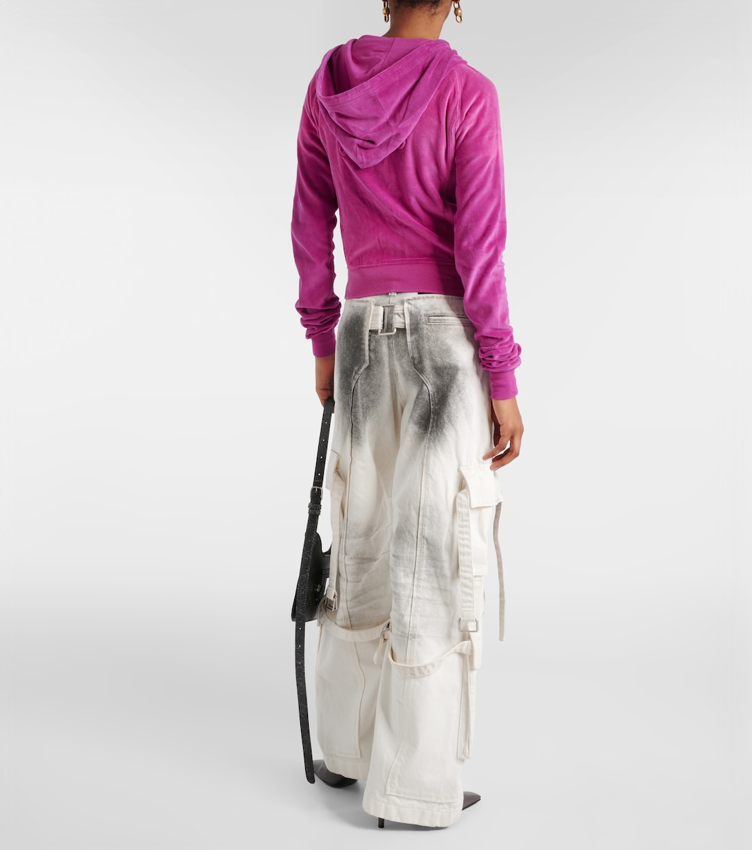 Бархатная толстовка Francess на молнии Acne Studios, Magenta Pink — фото 3