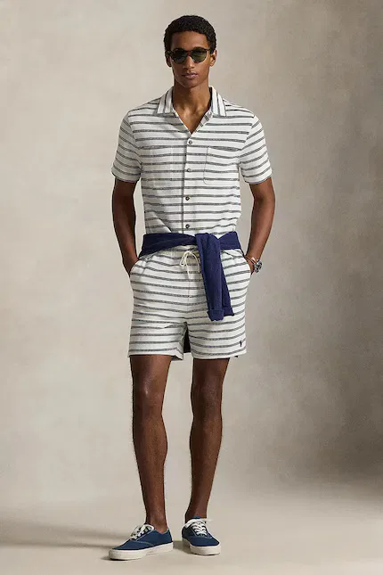 Шорты в полоску Polo Ralph Lauren, бежевый — фото 3