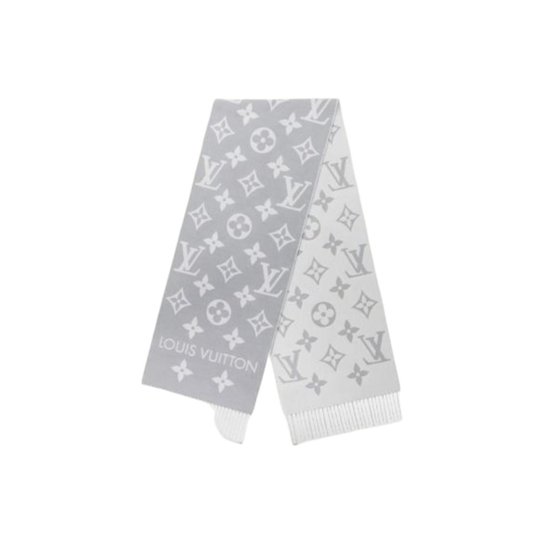 

LOUIS VUITTON Шерстяной вязаный шарф женский разноцветный, Gray