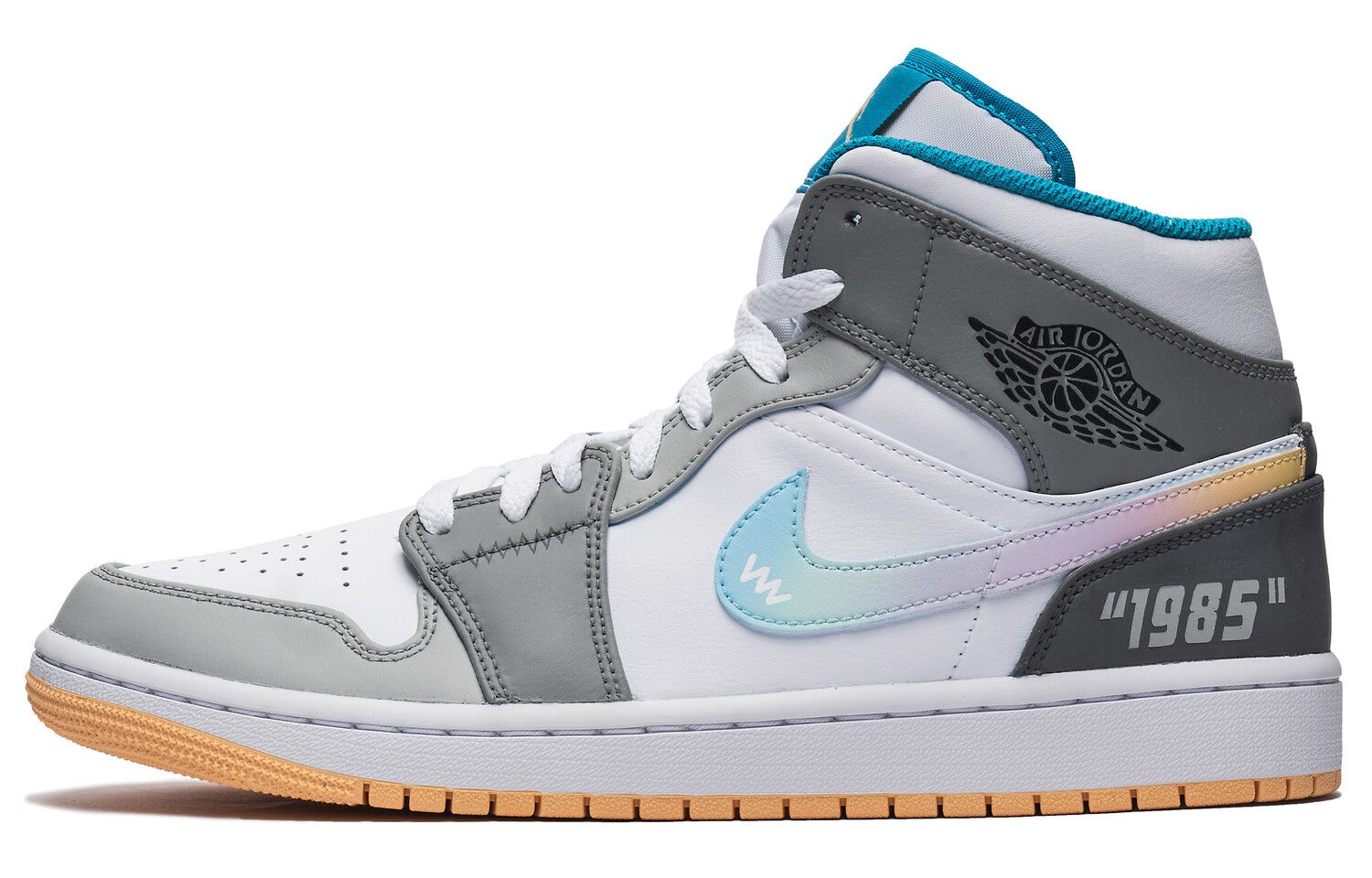 

Кроссовки Air Jordan 1 Vintage Basketball Shoes Women's Mid-top White, серый