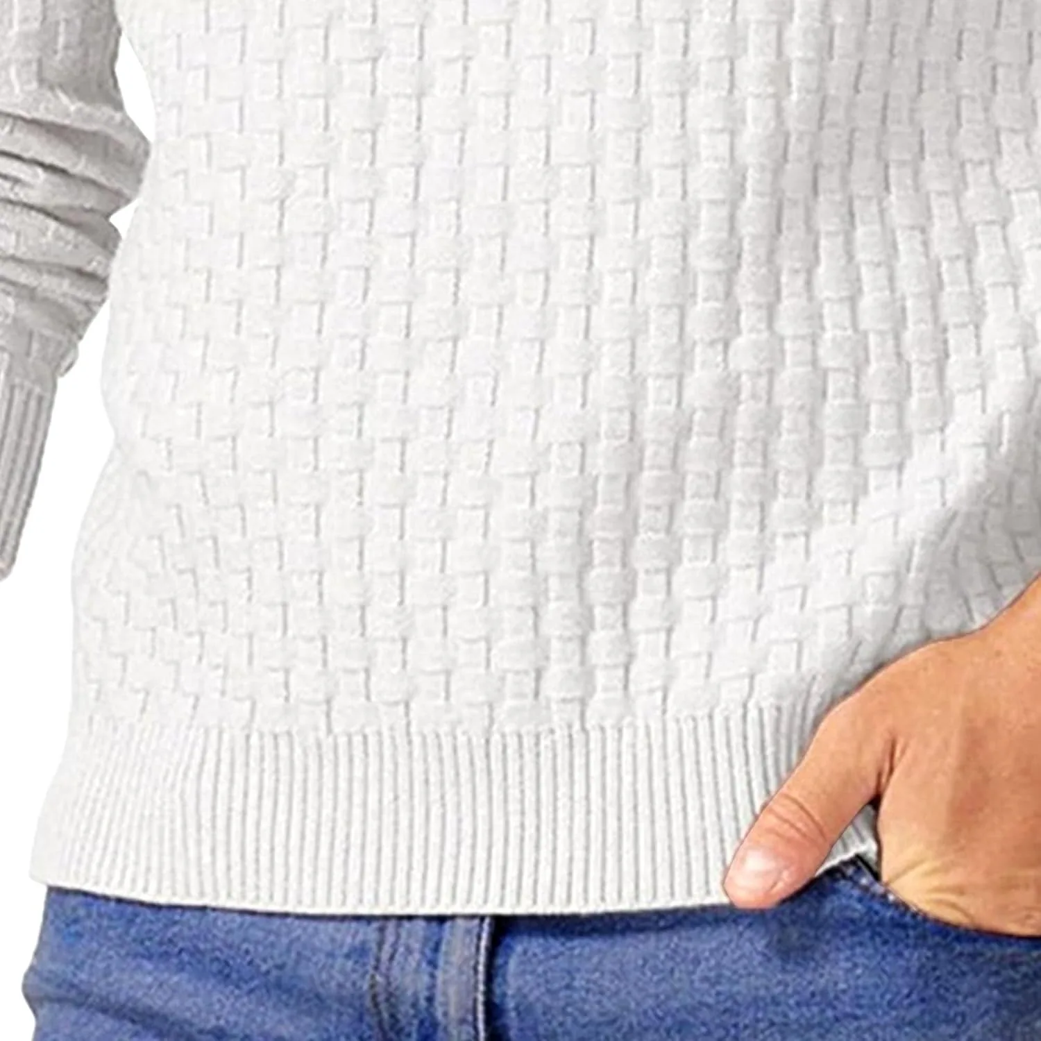 Мужской свитер с круглой горловиной Slim Fit — фото 2