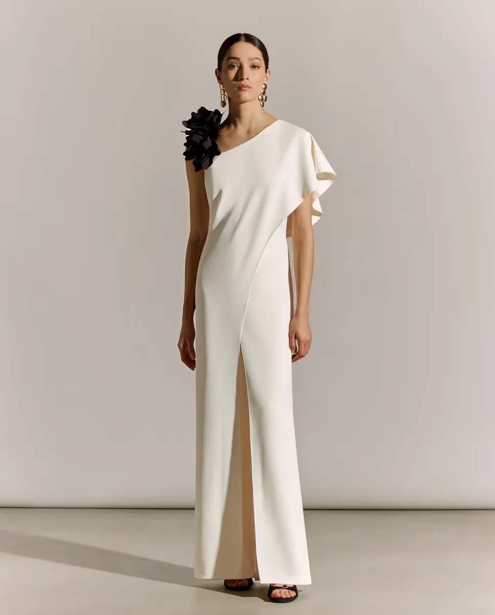 

Женский асимметричный комбинезон-кейплин Woman Fiesta El Corte Inglés, цвет Crudo