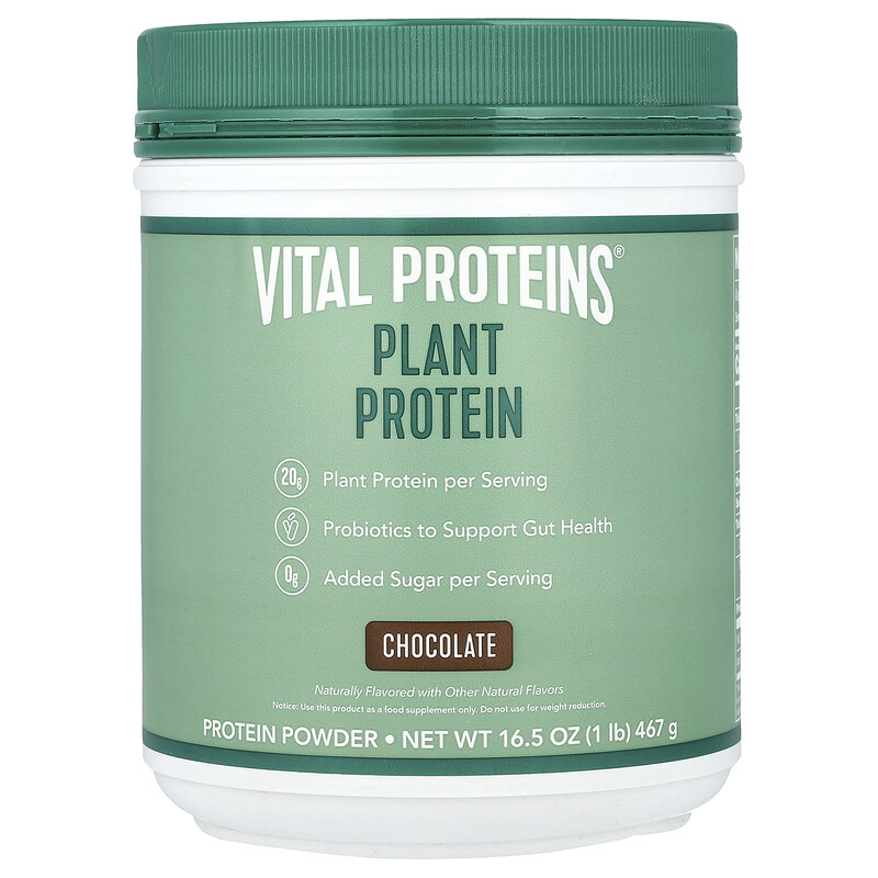 

Vital Proteins, Растительный протеин, шоколад, 467 г (16,5 унции)