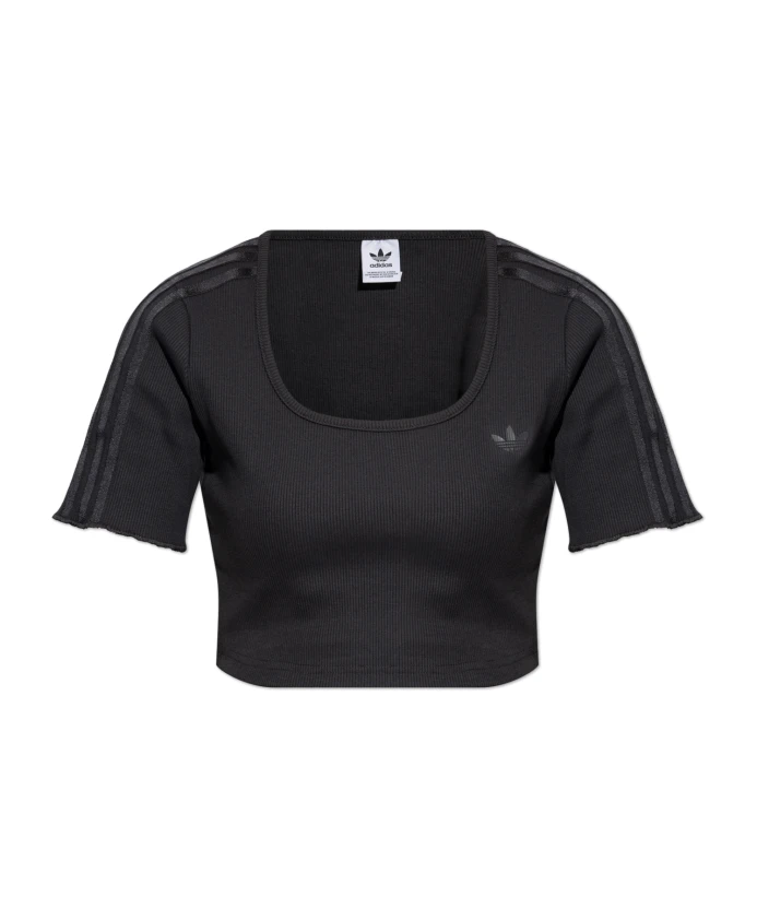 

Короткий топ с логотипом Adidas Originals, черный