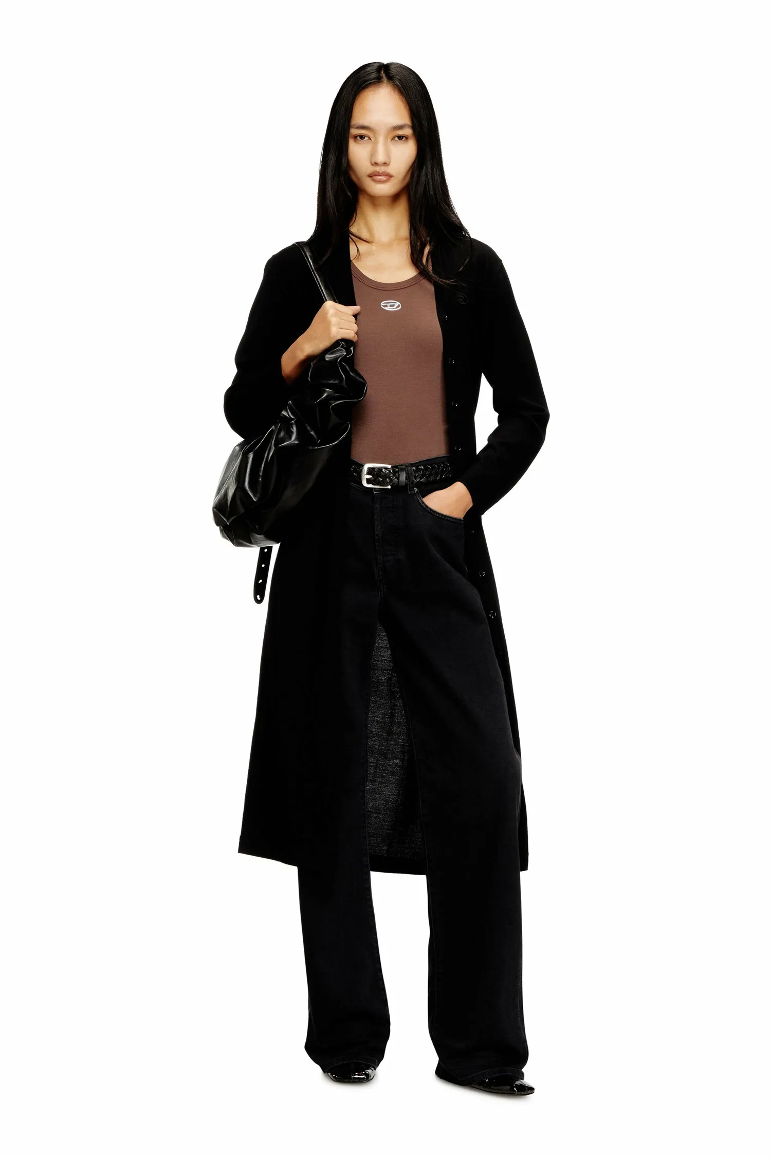 Женский длинный кардиган M-ALINESA-CARDIGAN Diesel, black — фото 3