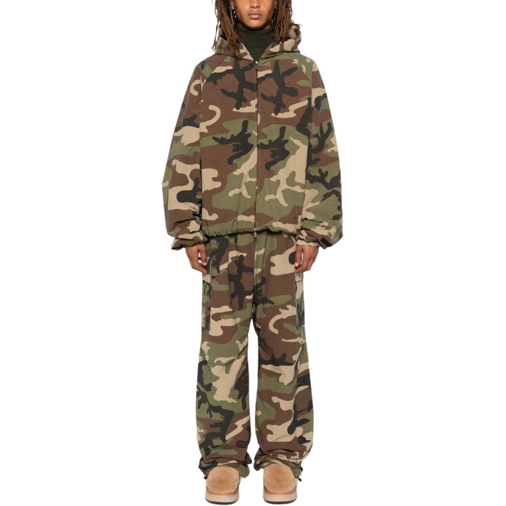 Военные полевые брюки из нейлона Fear Of God Essentials, зеленый камуфляж/лесной камуфляж — фото 4
