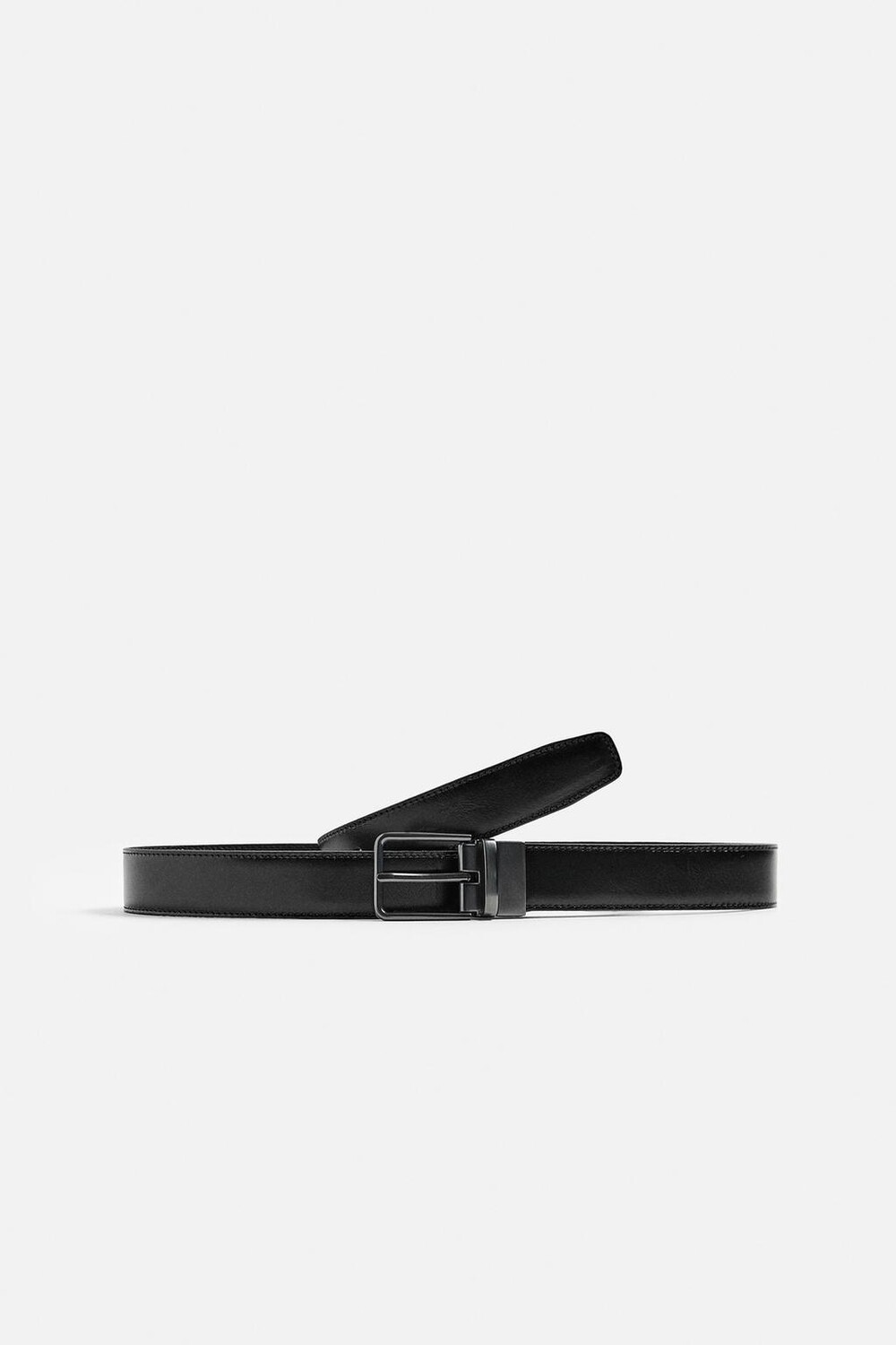 

Двусторонний кожаный ремень ZARA, черный