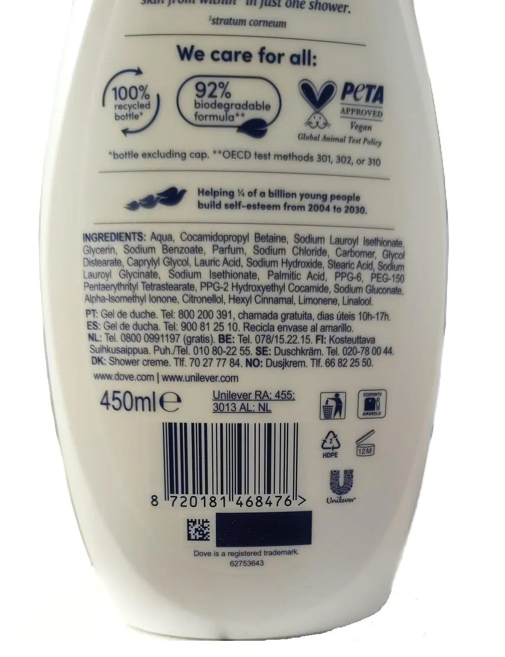 Гель для душа «Silky Velvet» от Dove, 6 шт. по 450 мл Dove