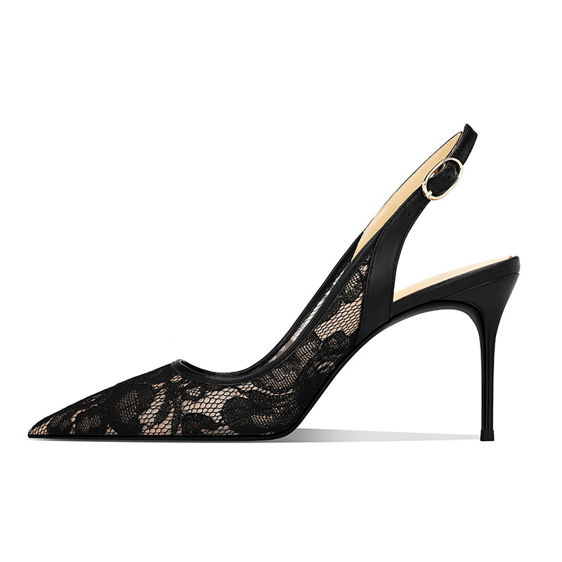 

Туфли женские на высоком каблуке Lukecsion, цвет Black lace (10cm)