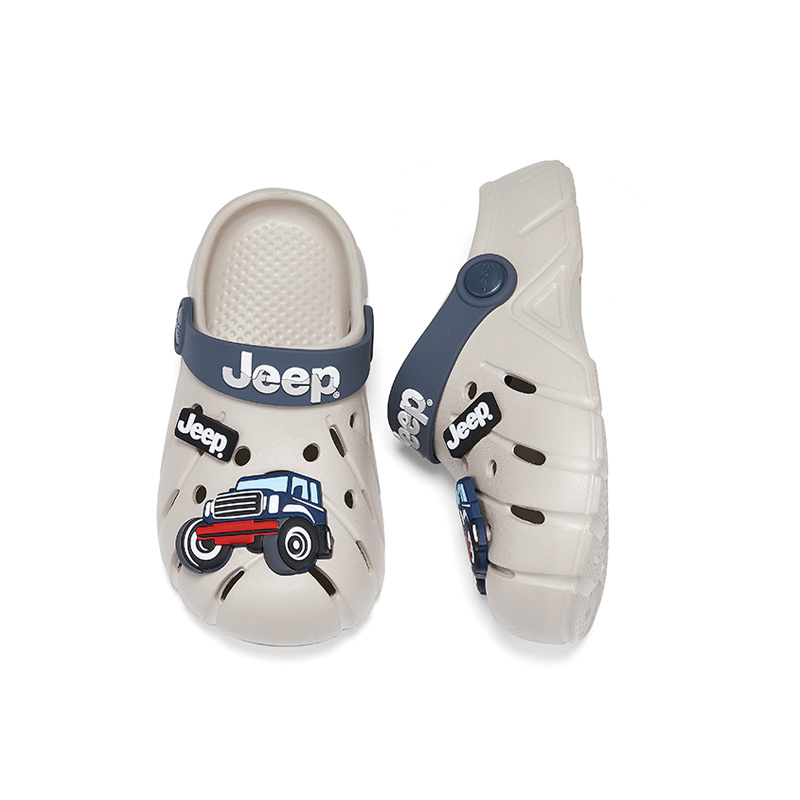 Детские тапочки серые, дышащие, упругие, нескользящие Jeep, синий — фото 2