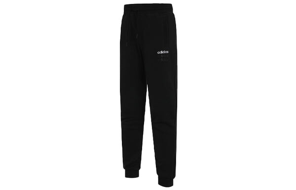 Спортивные штаны adidas neo M Ce C + Pants Embroidered Logo Sports Bundle Feet Black, черный — фото 3