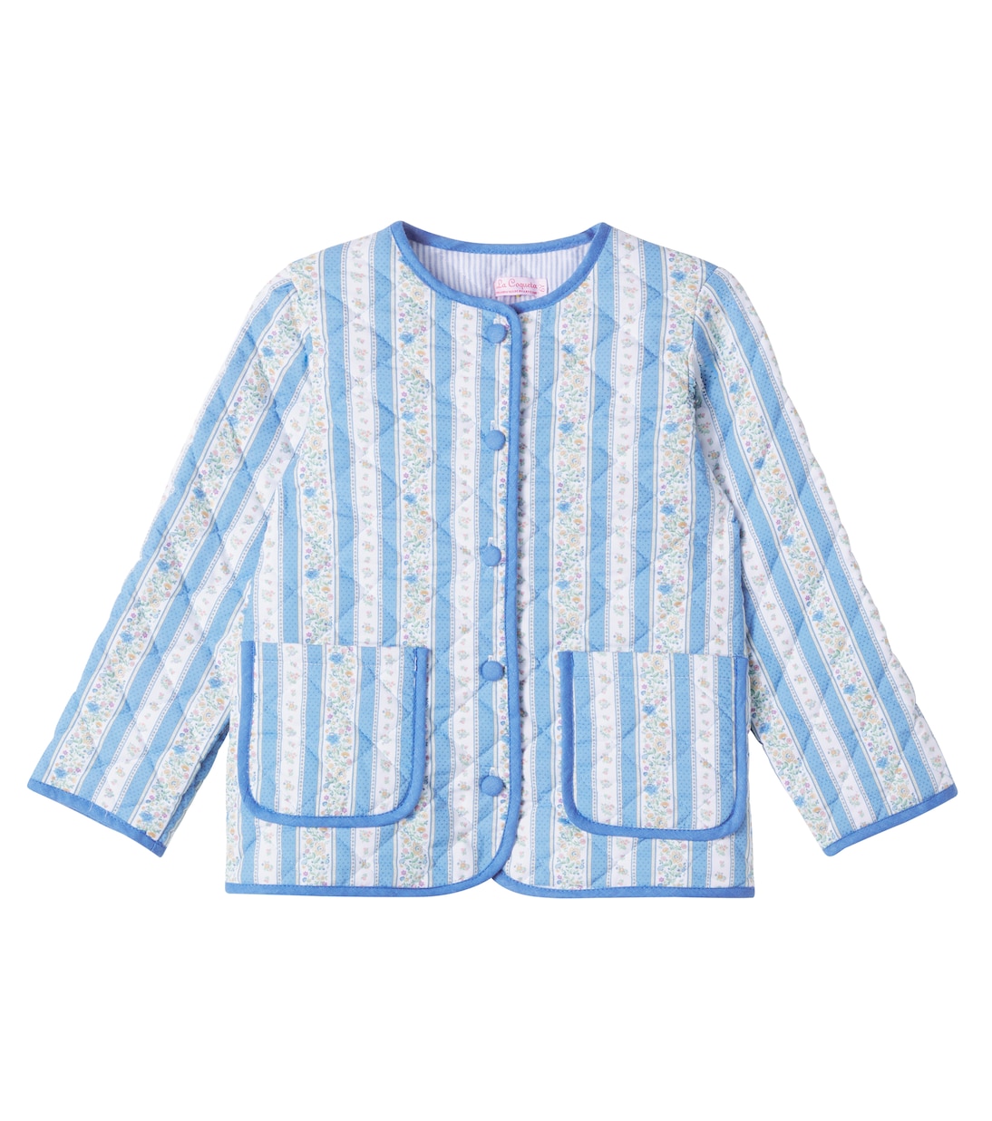 

Хлопковый жакет Susana в полоску с цветочным принтом La Coqueta, Blue Floral Stripe