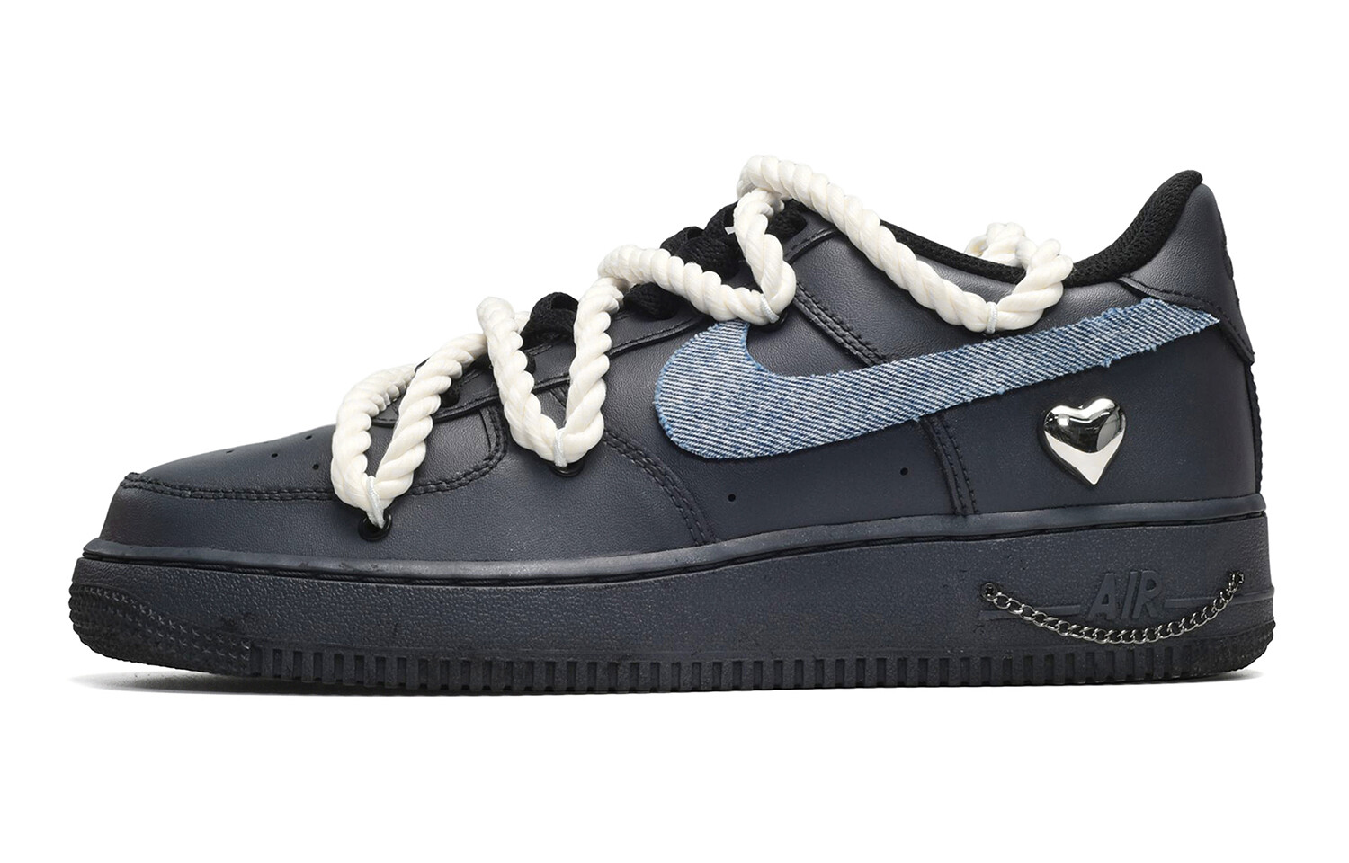 

Кроссовки для скейтбординга Air Force 1 женские низкие, черные/синие Nike, Черный, Кроссовки для скейтбординга Air Force 1 женские низкие, черные/синие Nike
