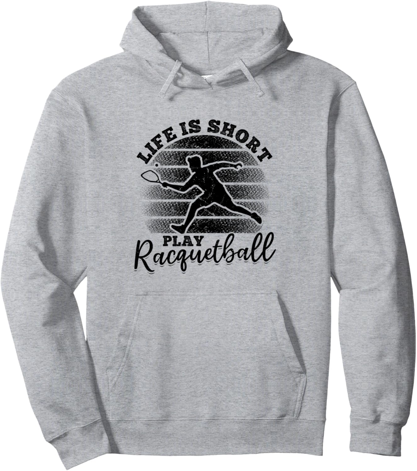 

Игра в ракетбол - Жизнь коротка. Худи с изображением ракетбола Racquetball Quotes Racquetball Player, серый