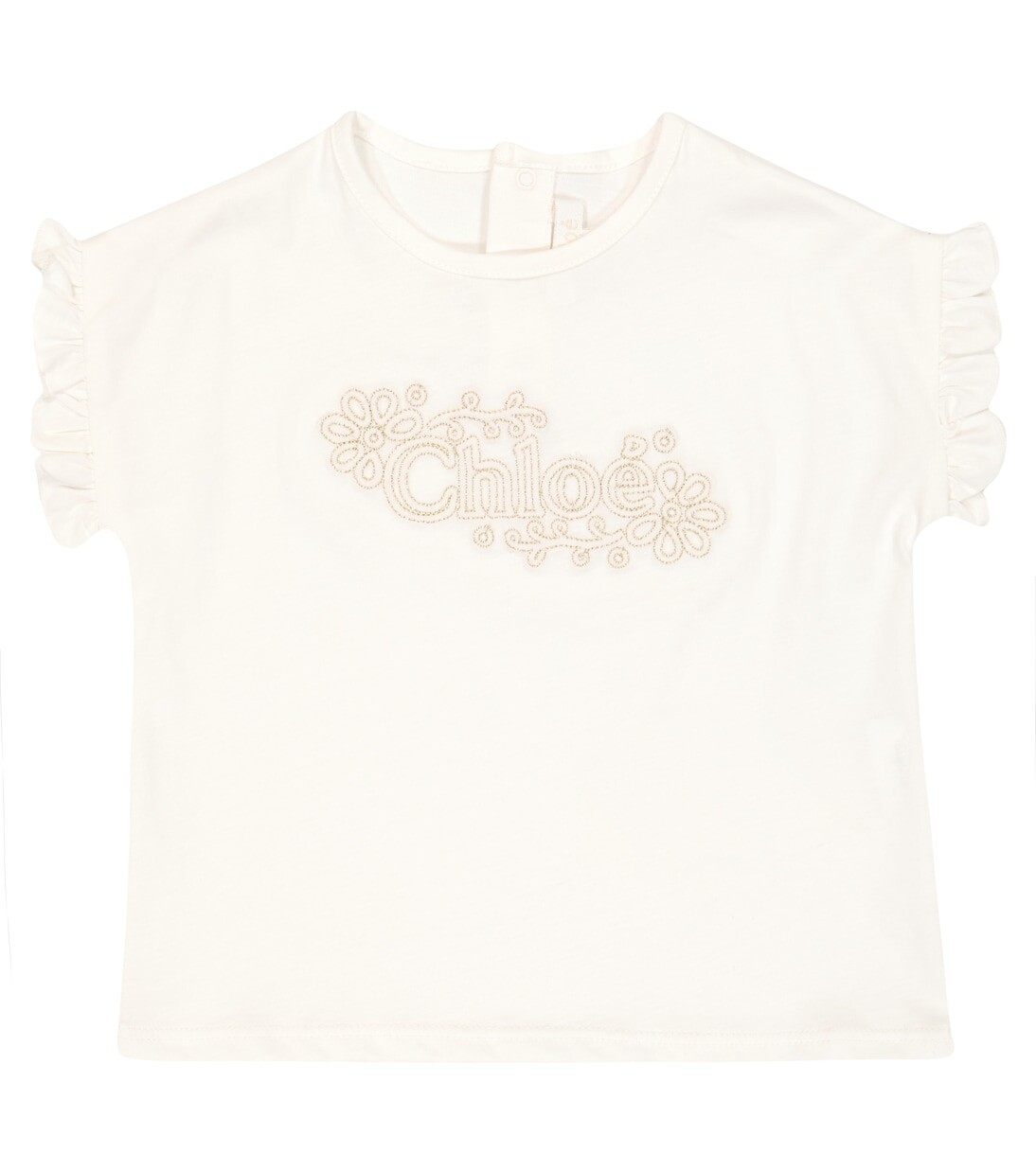 

Футболка из хлопкового джерси с логотипом baby Chloé Kids, белый