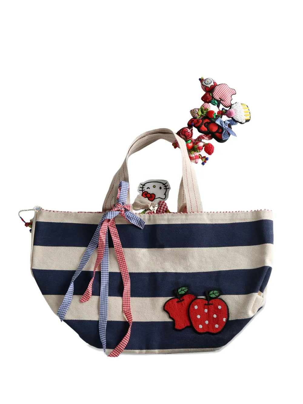 

Сумка-тоут в полоску из коллаборации с Hello Kitty PÈRO, черный