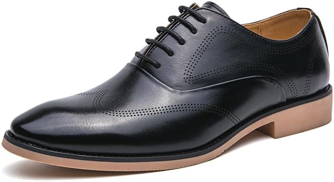 

Мужские классические кожаные туфли, туфли-оксфорды «Дерби», резиновая подошва, противоскользящая и износостойкая, для деловых встреч, торжественных мероприятий, свадеб, комфорта, вождения, повседневной носки Zestrelax, черный