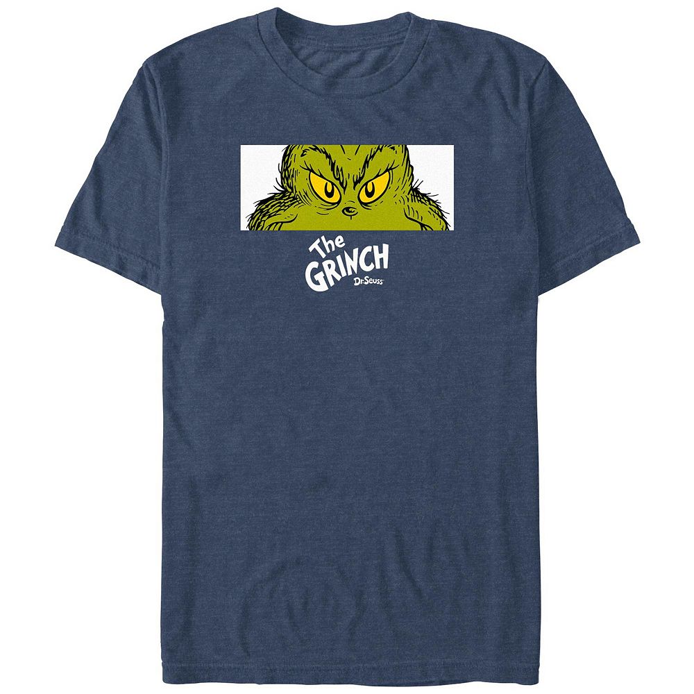 

Футболка с рисунком Naughty Eyes Big & Tall Dr. Seuss Grinch Licensed Character, цвет Navy Heather