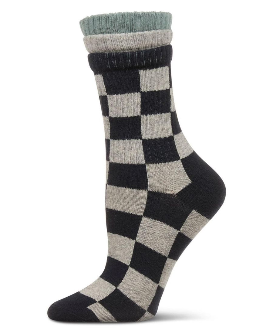 

Женские носки Checkmate Triple Cuff Crew Socks MeMoi, Black