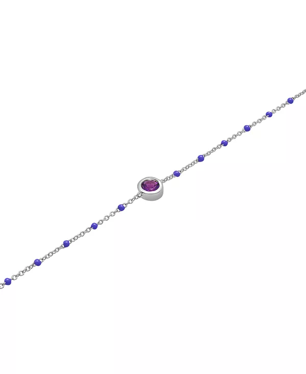 

Браслет из эмалевых бусин и аметиста (1/6 карата) из стерлингового серебра Macy'S, amethyst