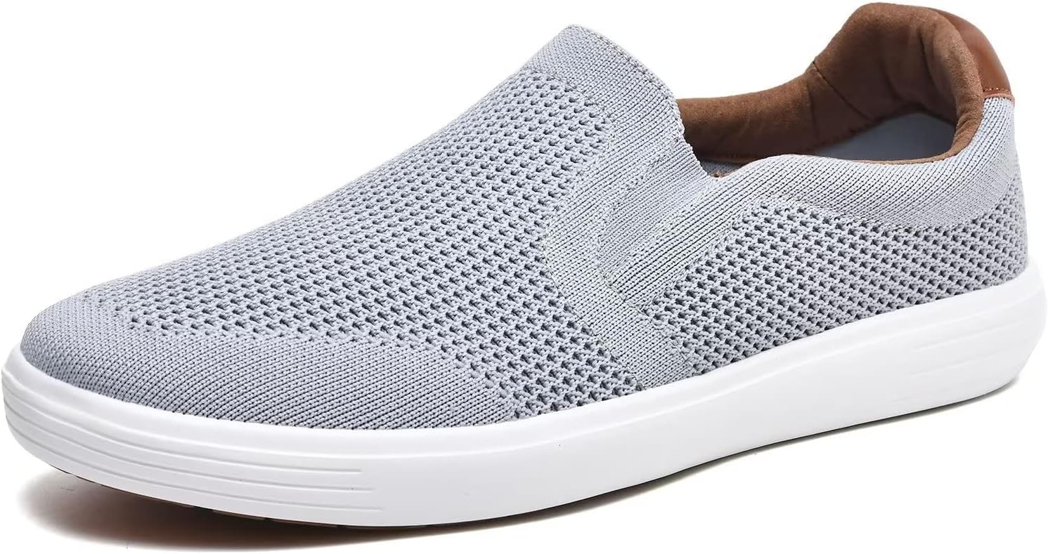 

Мужские кроссовки TIOSEBON с амортизирующей пенной стелькой, сетчатые, поддержка свода стопы, удобные, слипоны, серый