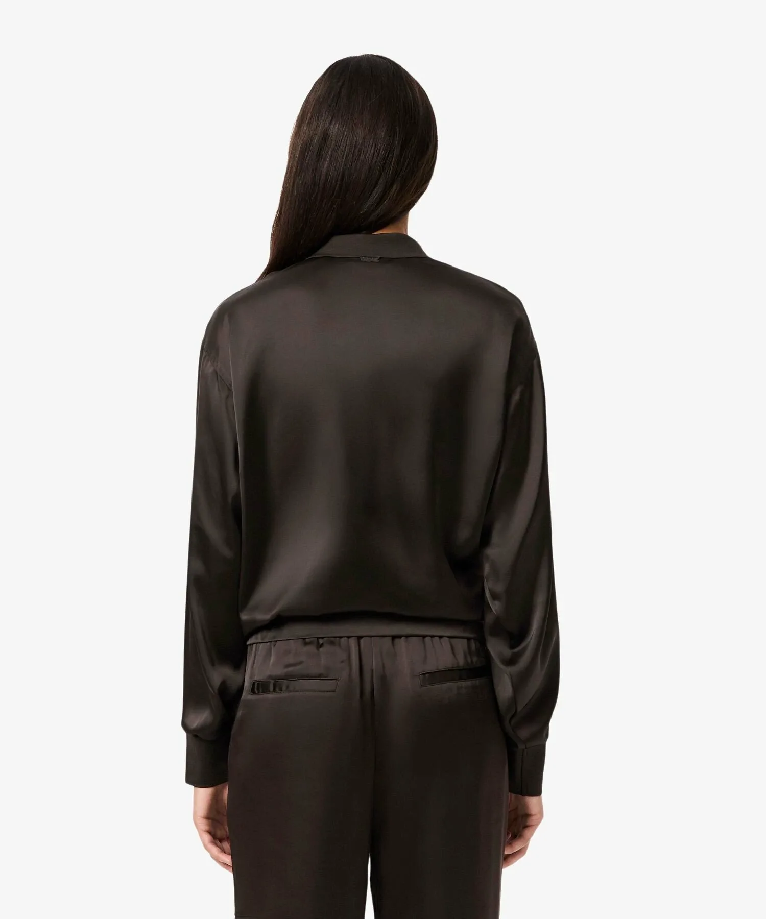 Рубашка LACOSTE Атласная Свободная Dark Brown — фото 3